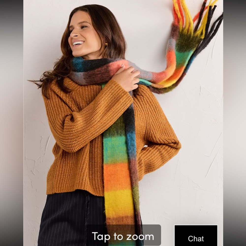 New York & Co. Yellow Multicolor Plaid Scarf - KW Fashion